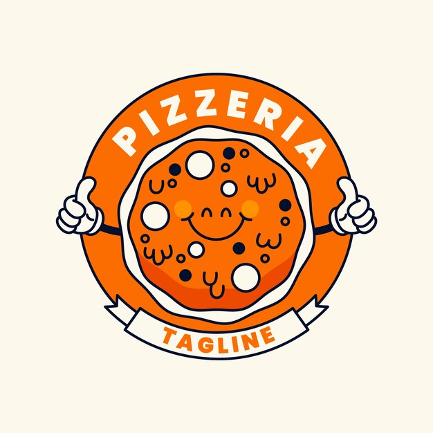 Hand drawn pizzeria vintage logo