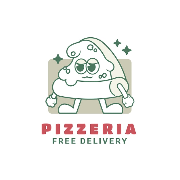 Hand drawn pizzeria vintage logo