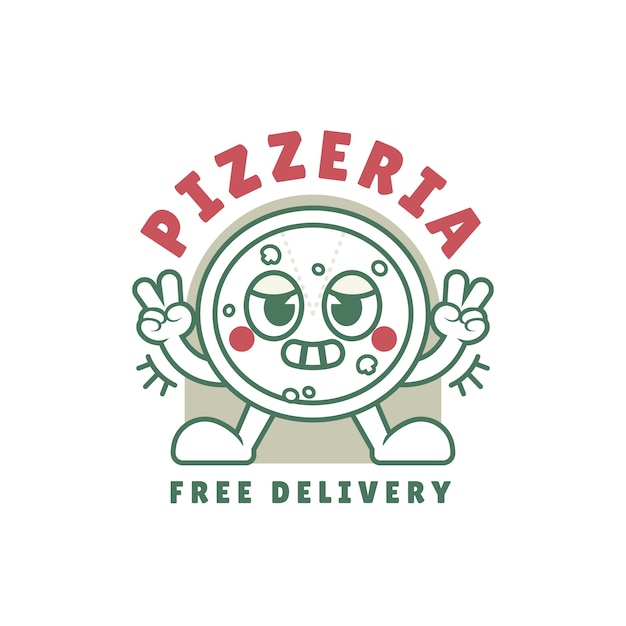 Hand drawn pizzeria vintage logo