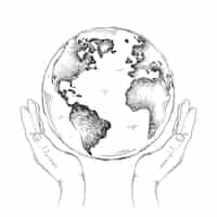 Free vector hand drawn planet earth drawing illustration