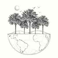 Free vector hand drawn planet earth drawing illustration