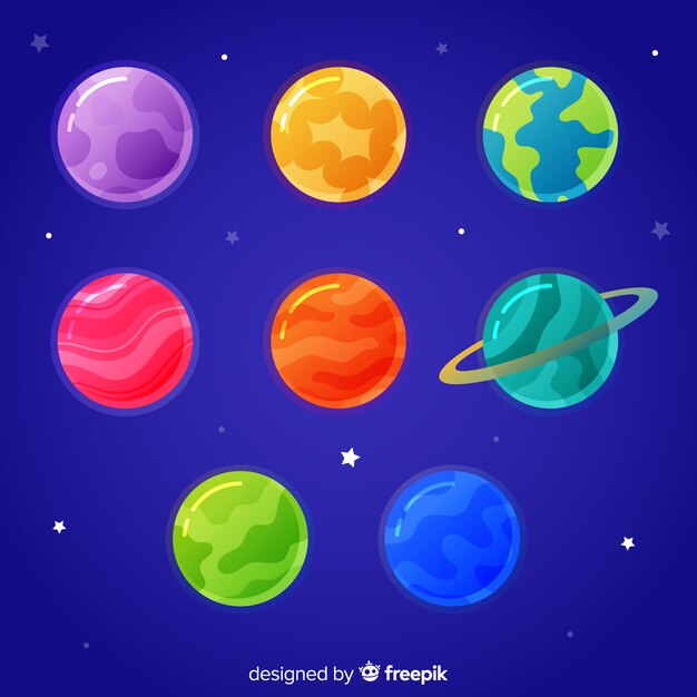 Hand drawn planets collection