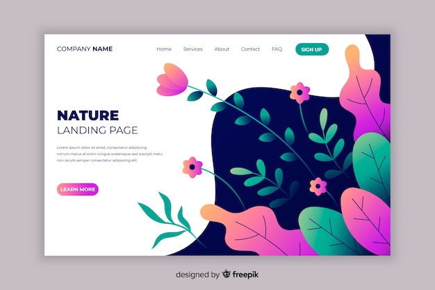 Free vector hand drawn plants landing page