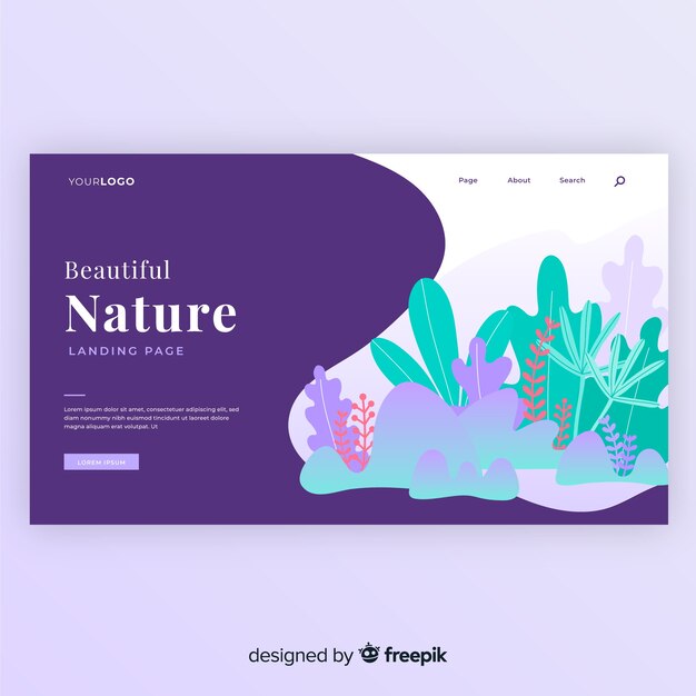 Hand drawn plants landing page