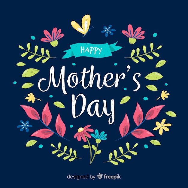 Free vector hand drawn plants mother's day background