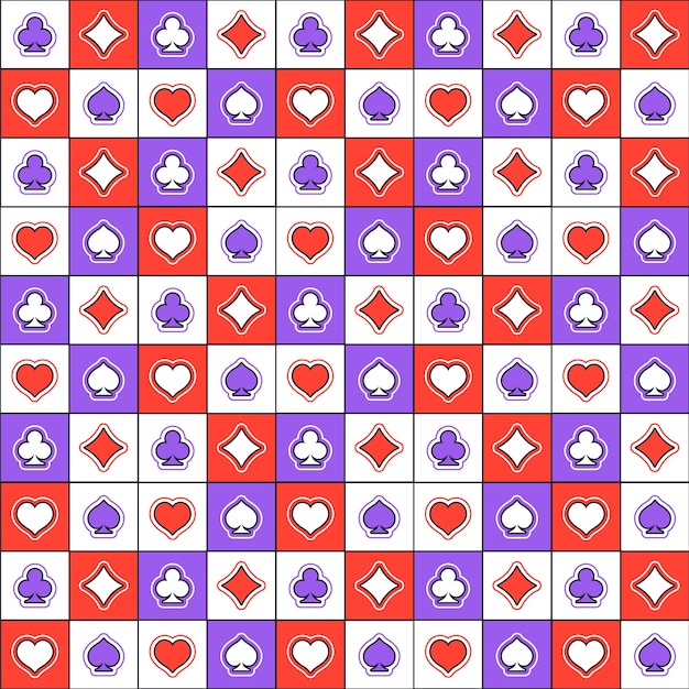 Free vector hand drawn playing cards pattern design