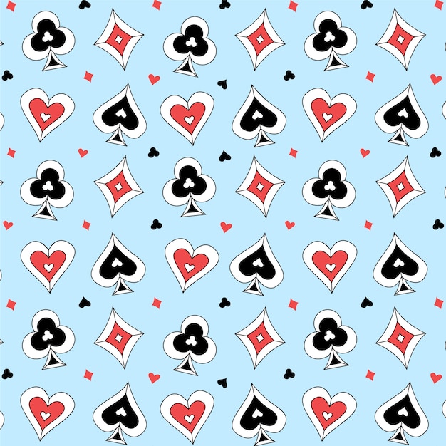Free vector hand drawn playing cards pattern