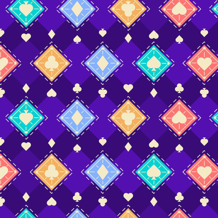 Free Vector hand drawn playing cards pattern