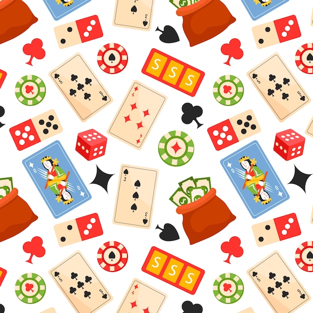 Free vector hand drawn playing cards pattern