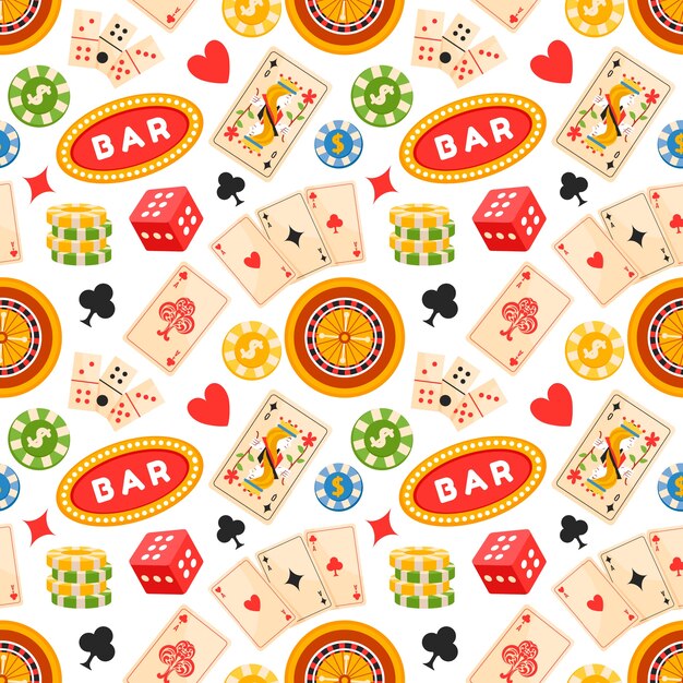 Hand drawn playing cards pattern