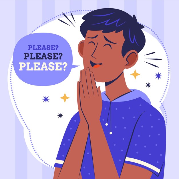 Hand drawn please illustration