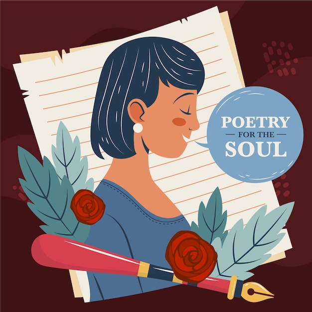 Free vector hand drawn poetry illustration