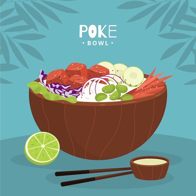 Hand drawn poke illustration