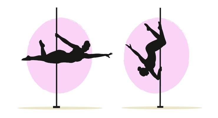 Free Vector hand drawn pole dancer silhouette