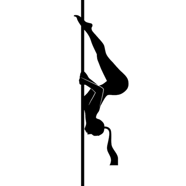 Free vector hand drawn pole dancer silhouette