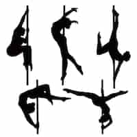 Free vector hand drawn pole dancer silhouette