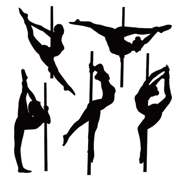 Free vector hand drawn pole dancer silhouette