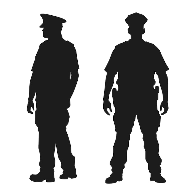 Free vector hand drawn policeman silhouette