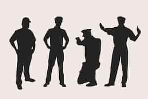 Free vector hand drawn policeman silhouette