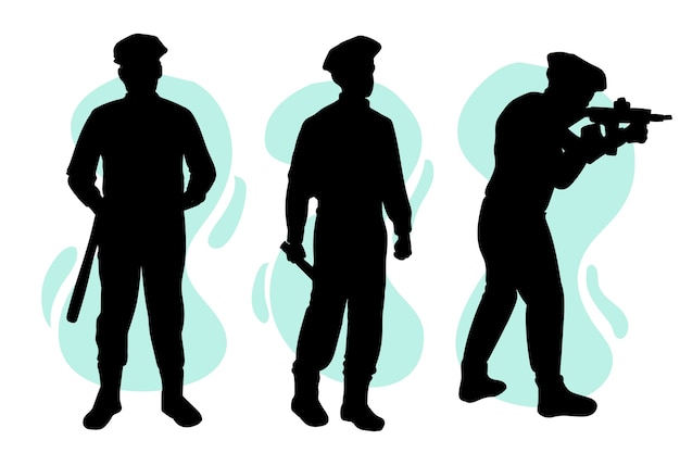 Free vector hand drawn policeman silhouette