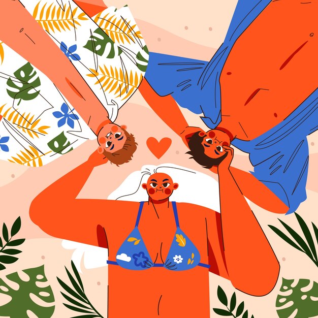 Hand drawn polyamory illustration