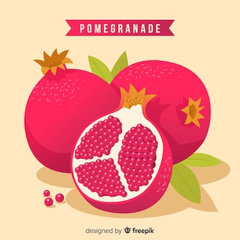 Hand drawn pomegranate background