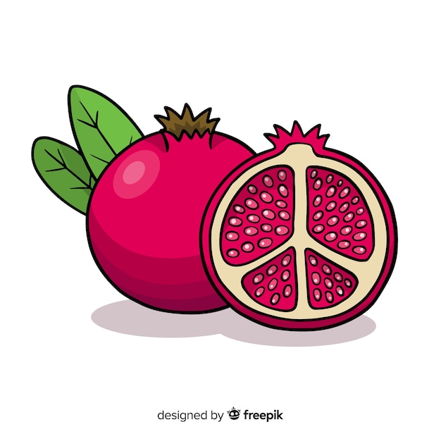 Hand drawn pomegranate background