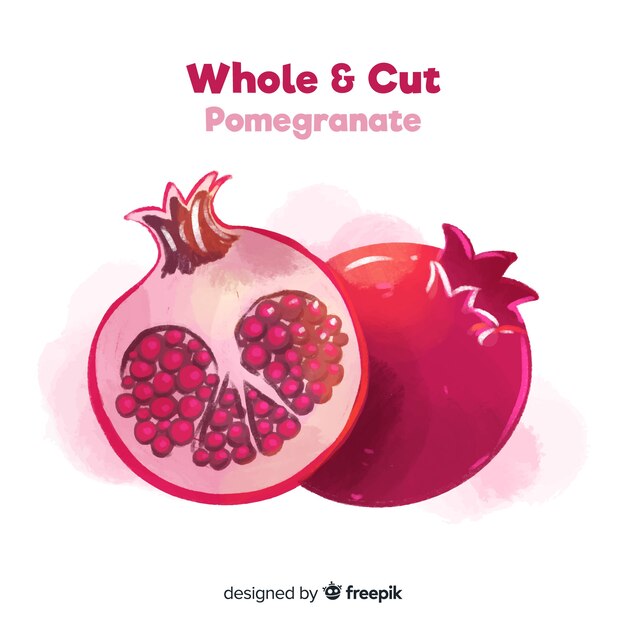 Hand drawn pomegranate background