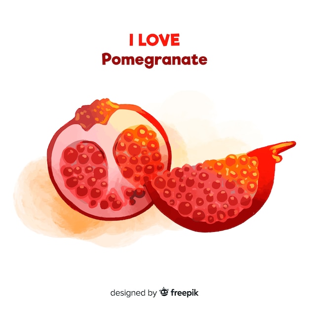 Free vector hand drawn pomegranate background