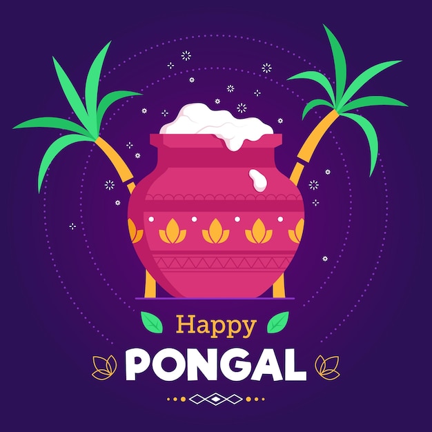 Hand drawn pongal festival