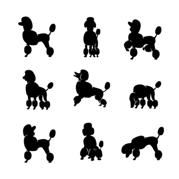 Hand drawn poodle silhouette