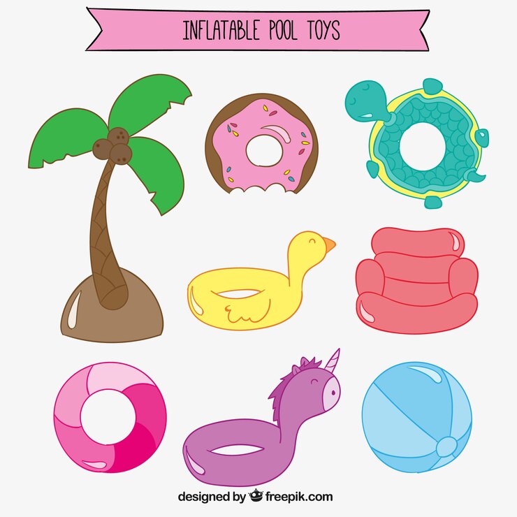 Free Vector hand drawn pool floats set