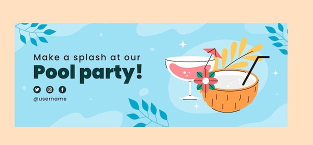 Free Vector  Hand drawn pool party labels