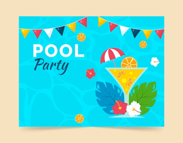 Free vector hand drawn pool party photocall