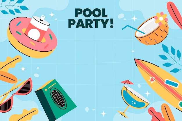 Free vector hand drawn pool party photocall