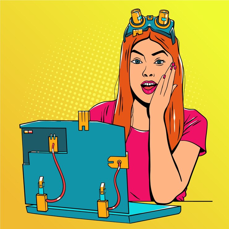Free Vector hand drawn pop art and technology illustration