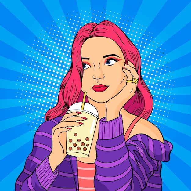 Free vector hand drawn pop art and technology illustration