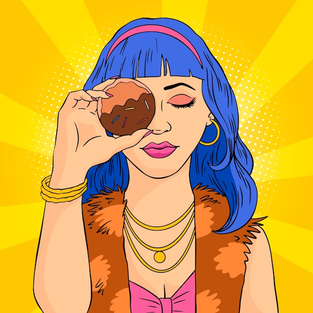 Free vector hand drawn pop art and technology illustration