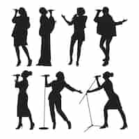 Free vector hand drawn pop singer silhouette