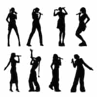 Free vector hand drawn pop singer silhouette