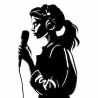 Free vector hand drawn pop singer silhouette