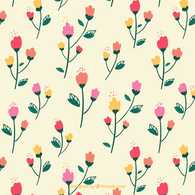 Hand drawn poppy pattern