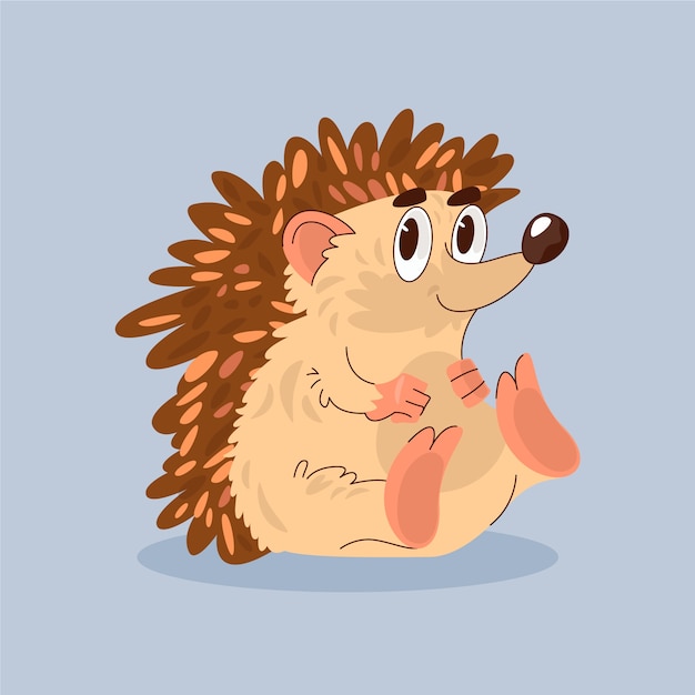 Free vector hand drawn porcupine  cartoon illustration