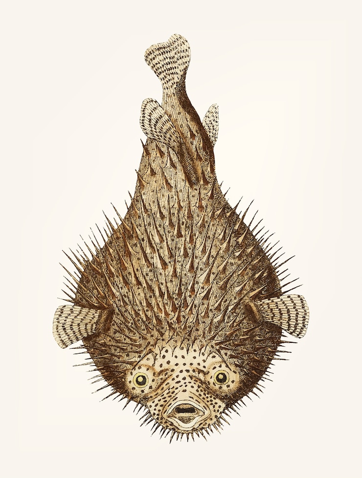 Free Vector hand drawn porcupine fish