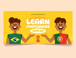 hand drawn portuguese horizontal banner