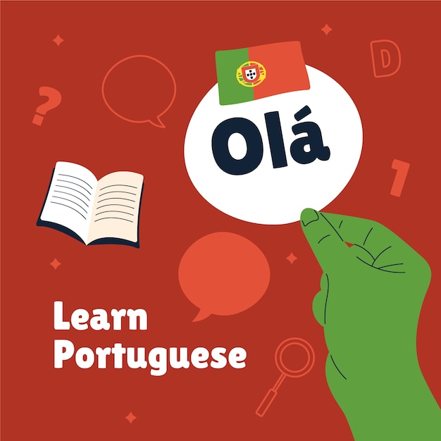 Hand drawn portuguese language illustration