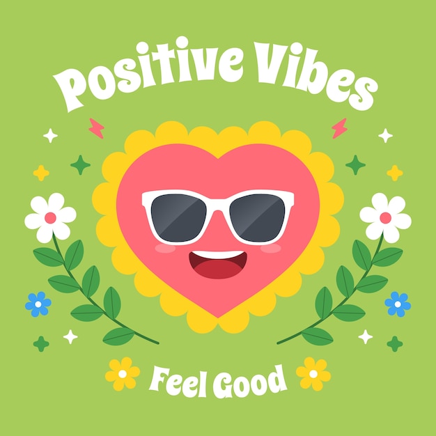 Free vector hand drawn positive vibes illustration