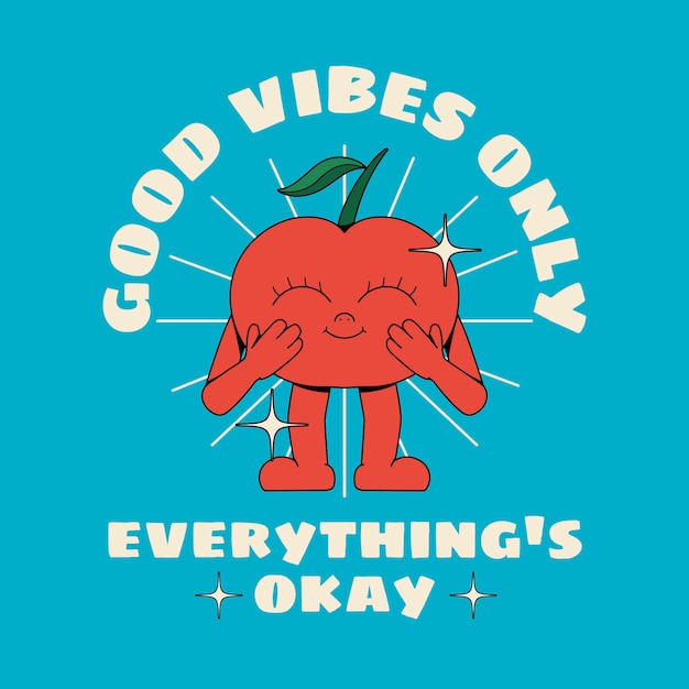 Free vector hand drawn positive vibes illustration