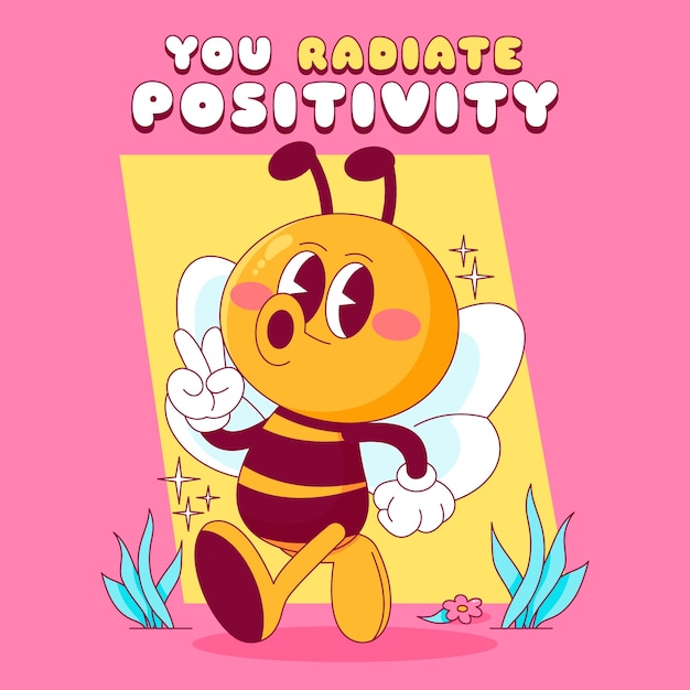 Free vector hand drawn positive vibes illustration