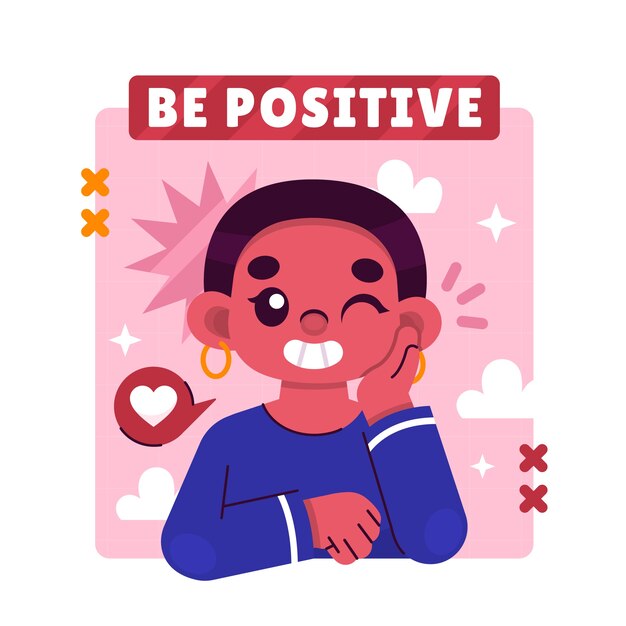 Hand drawn positive vibes illustration